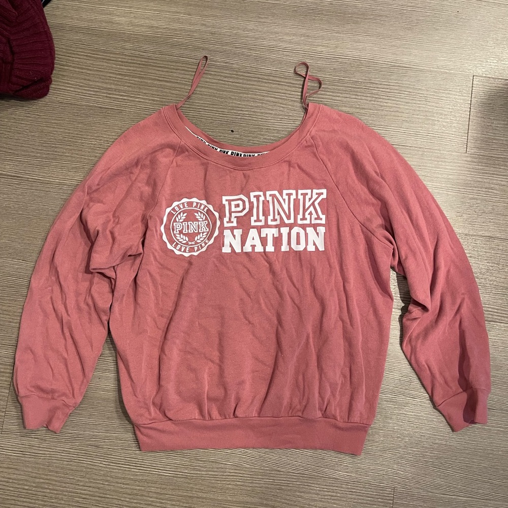 PINK off the shoulder sweatshirt